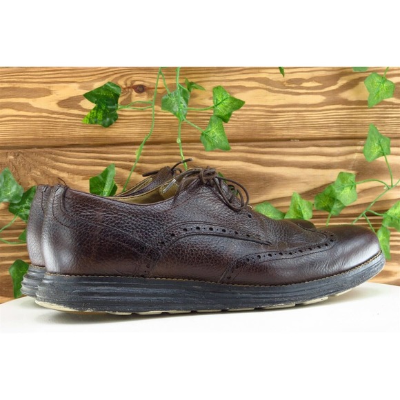 Cole Haan Grandos‎ Shoes Sz 9.5 M Brown Wingtip Oxfords Leather Men - Picture 4 of 8